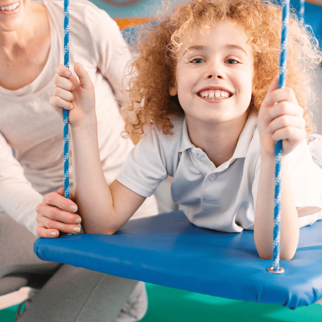 Young girl receiving speech therapy